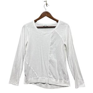 Sundance Womens Top Long Sleeve Tunic White Scoop Neck White Blouse Size XS Matu